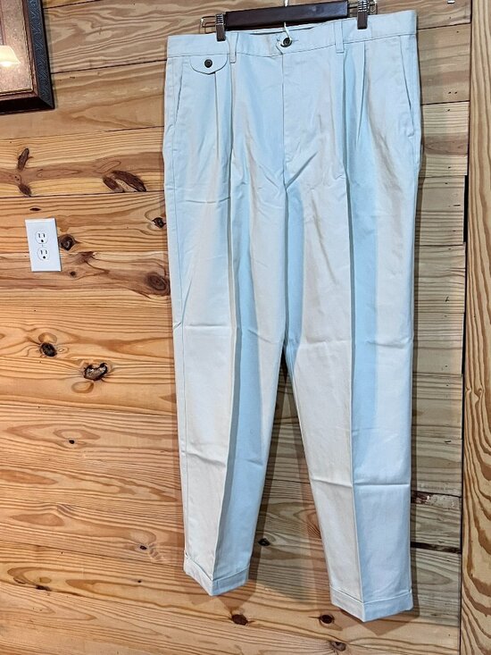 Dockers Other - Dockers Pants Mens 38x34 Cream Khaki Vintage Double Pleated High Waist 90s Cuff